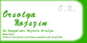 orsolya mojszin business card